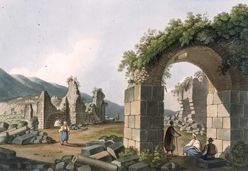 エフェソスの浴場跡、プレート43（R. Bowyer著「Views in the Ottoman Dominions」より