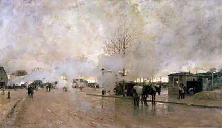 パリサーキットラインの煙、1885年。