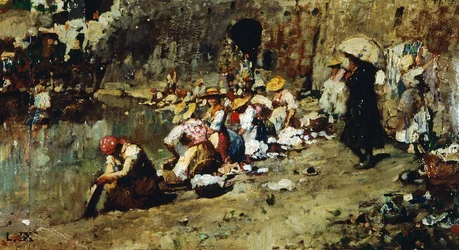 Don Antonion kiusaukset, Luigi Nono (1850-1918), öljy paneelille.