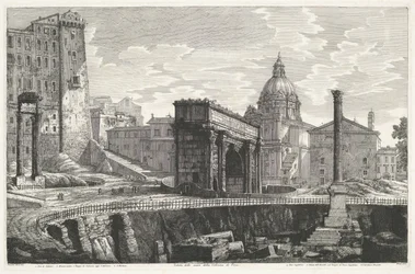 De Zuil van Phocas op het Forum Romanum Veduta dello scavo della Colonna di Foca (オブジェクトのタイトル)