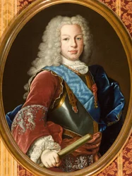 ロココ : スペインのフェルディナンド VI の肖像 (Ferdinand VI, dit le Sage) (1713-1759) par Melendez, Luis Egidio (1716-1780), ca 1729-1735. キャンバスに油彩、83x65。 セビリア市庁舎