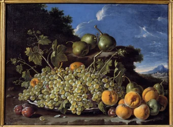 ブドウ、ナシ、モモ、プラム ルイス・メレンデス（1716-1780）の絵