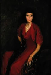 O vestido vermelho (óleo sobre tela)