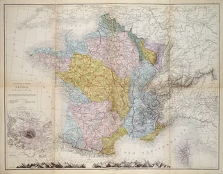 フランスの地図、1830〜40年頃