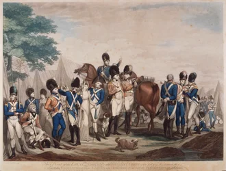 1799年、ウェストミンスター市の忠実な連合軍と義勇軍の兵士たち