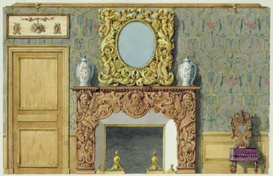 1847年にバルザックが購入したフォルチュニー通りの家のダイニングルームの煙突