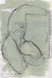 スケッチブック13、2024年（紙にテンペラ、木炭）