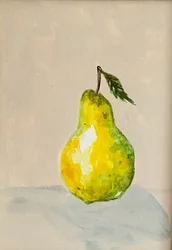 鮮やかな洋梨の静物画