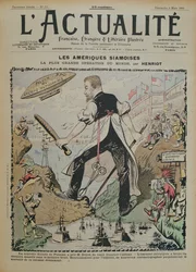1902年3月9日、LActualite誌の表紙、パナマ運河の建設とその周辺のメディア報道に関する風刺漫画