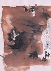 流動的で土臭い抽象画
