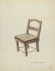 小さな木製の椅子、1937年頃