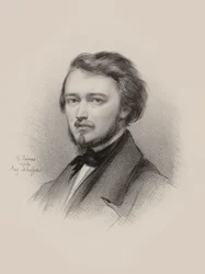 ヴァイオリン奏者で作曲家のユベール・レオナールの肖像 1819-1890 , 1850.