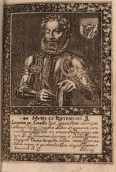 詩人ルイス・ヴァス・デ・カモンイスの肖像 (c.1524-1580, 1624)。
