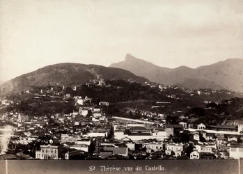ブラジルのサンタ テレサの眺め、1880～90 年頃（白黒写真）
