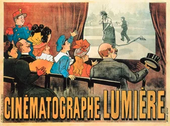 「TheWatererWatered」、Cinematographe Lumiereを宣伝するポスター、1896年