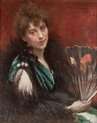 ファンを持つ女性、1892年。
