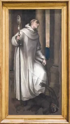 São Bernardo esmagando um demônio