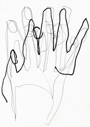 Psyco Hand, 2017（紙にペンとマーカー）