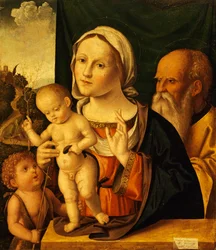 マルコ・パルメッツァーノ（1459年頃～1539年）作「聖なる会話」52x61cm