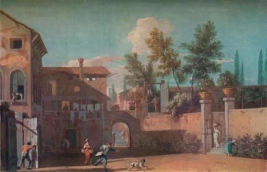 イタリアンヴィラの中庭、c1700 1935