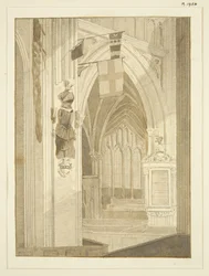 セント・メアリー・レッドクリフのペンズ・モニュメント、バナーなど（鉛筆・水彩・紙