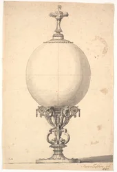 マウントされたダチョウの卵