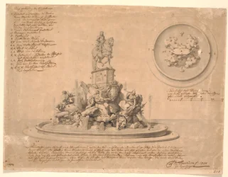 アマリエンボーにあるフレデリク 5 世の記念碑の草案