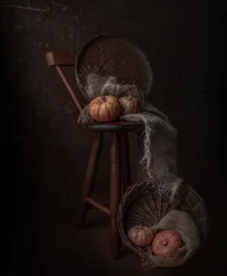 秋の収穫の静物画