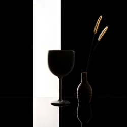ミニマリストの黒と白の静物画