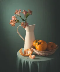 タンジェリンとピンクの花