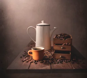 ヴィンテージ・コーヒーの静物画