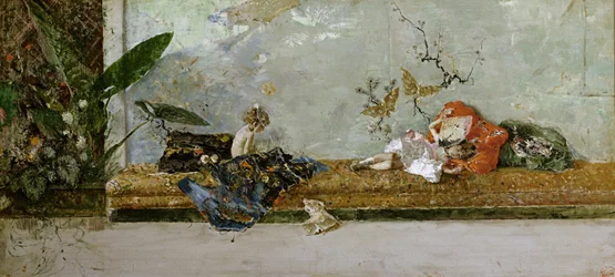 画家の子どもたち、マリア・ルイサとマリアノ、サロン・ハポネスにて、1874年