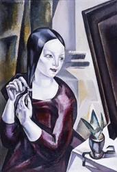 鏡の前の女、1922年