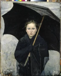 傘 - Bashkirtseva、Maria Konstantinovna (1860-1884) - 1883 - キャンバスに油彩 - 93x74 - 国立ロシア美術館、サンクトペテルブルク