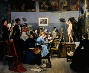 アカデミー・ジュリアンのスタジオ」1881年  