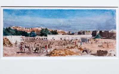 北アフリカの風景、1862年以降（厚手の織物紙に、下絵の黒鉛の上に水彩で描かれている）