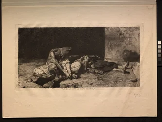 友人の死体を見守るアラブ人、1866年。