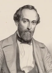 作曲家アントワーヌ・フランソワ・マルモンテルの肖像（1816-1898）。