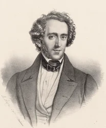 ピアニスト兼作曲家のフェリックス・メンデルスゾーン・バルトルディ1809-1847の肖像。