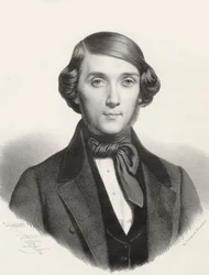 ピアニスト兼作曲家のJean-Henri Ravina 1818-1906の肖像画、1845年頃。