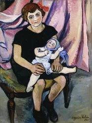 人形を持つ少女、1920年