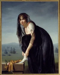 自然に倣った女性の習作で、サブトラ夫人の肖像画とも呼ばれます。マリー・デニース・ヴィレール（1772-1821）の作品
