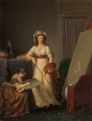 女性画家のアトリエのインテリア、1789年。