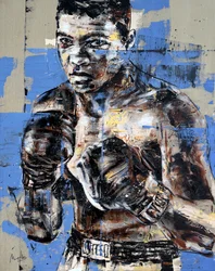 Ali, Icon Series, 2023（アクリル、油彩、反転キャンバス）