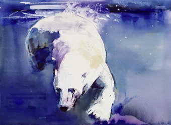 Underwater Bear、1999（紙のミクストメディア）