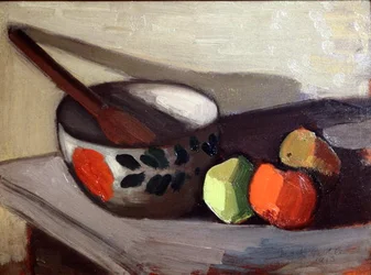 ボウル、スプーン、りんご