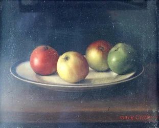 りんごのある静物画