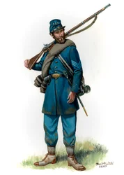 ペンシルバニア歩兵第151軍曹 1863年 2024年 （水彩、ガッシュ、ブリストル）