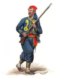 ペンシルバニア歩兵第155連隊 ズアーヴ 1864年 2023年 （アクリル・ガッシュ、ブリストル）