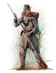 第1テキサス歩兵隊フッドのテキサス旅団 1862年 2024年 （ブリストルにアクリルガッシュ）